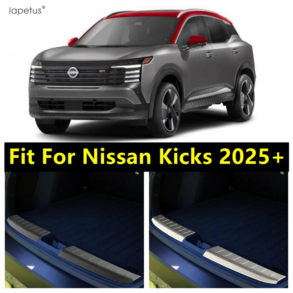 

For Nissan Kicks 2025 2026 Car Rear Trunk Bumper Door Sill Plate Scuff Kick Panel Protection Cover Trim Stainless Accessories