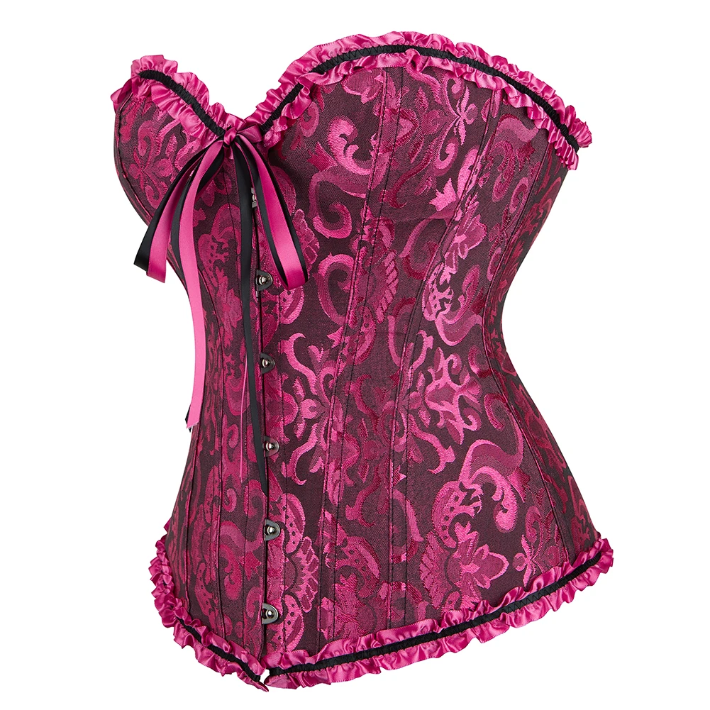 

Women Corset Gothic Corsets Steampunk Bustier Lace Up Corsage Plus Size Satin Bustiers Carnival Costume Party Outfits