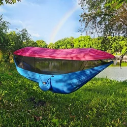 270*140cm Mosquito Net Hammock Quick-opening Tent Parachute Cloth Anti-mosquito Shade Outdoor Swing