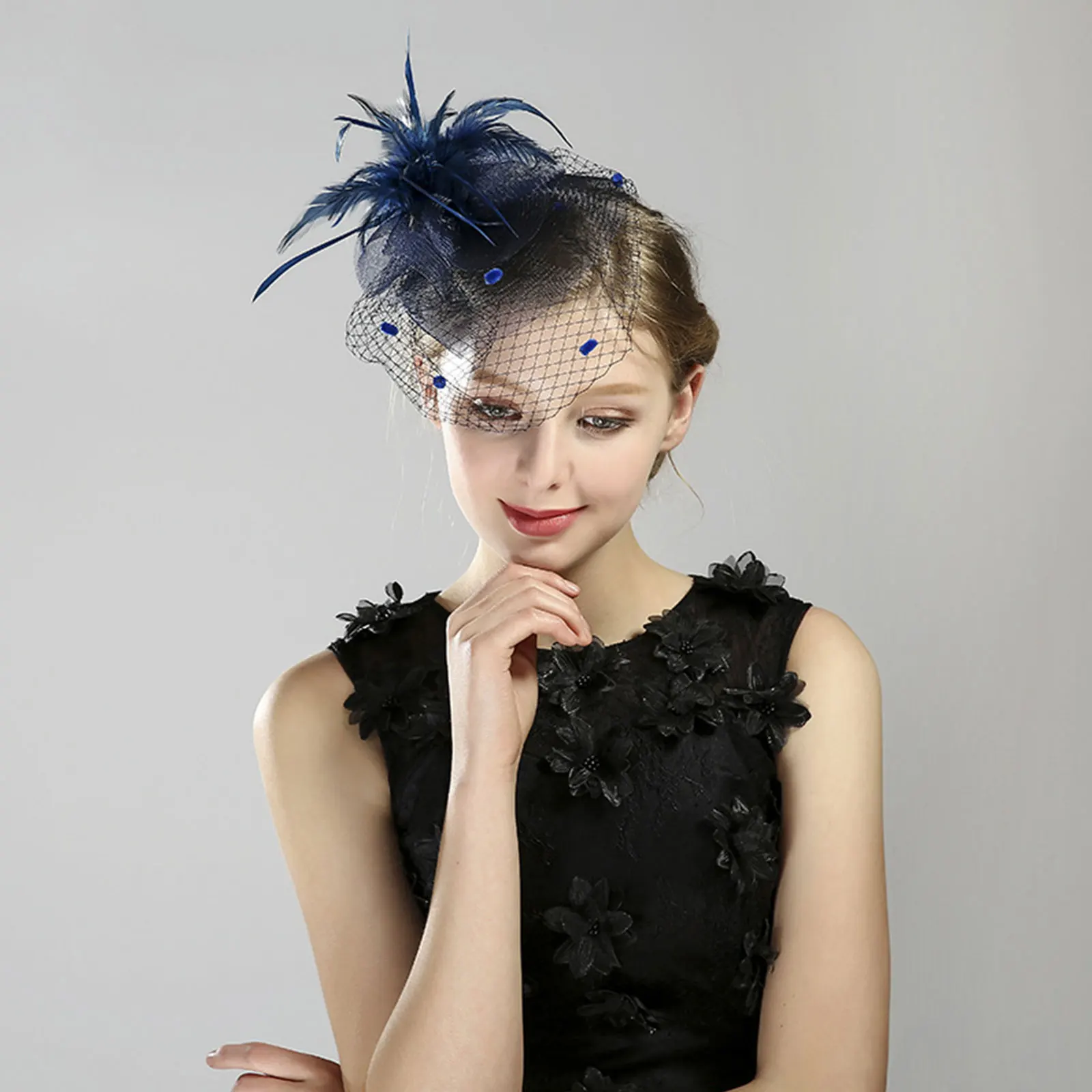 

1pc Mesh Hat Headdress Party Wedding Prom Banquet Decor Dress Accessory Woman Hair Net Yarn Headwear Fashion Lightweight
