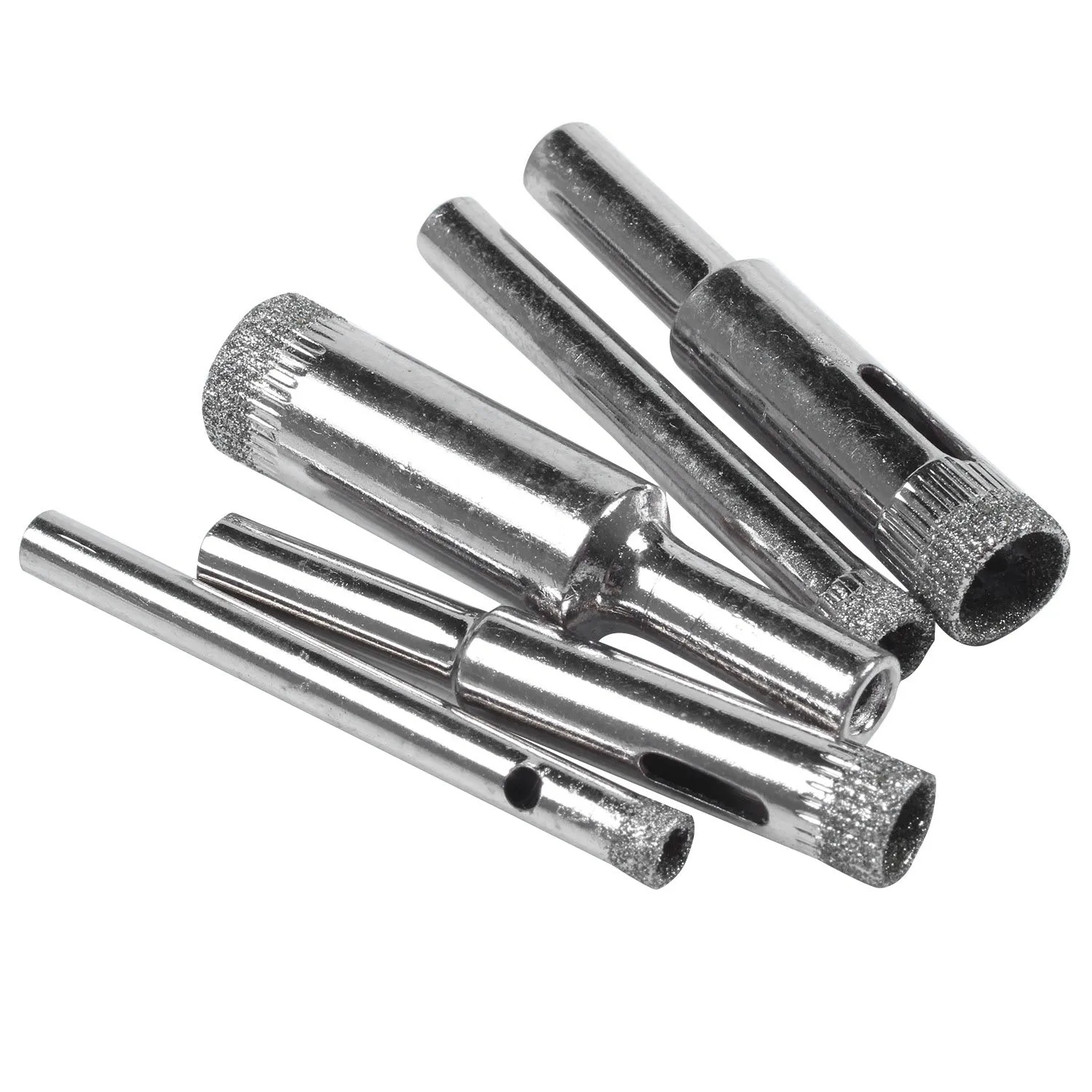 Diamond Coated Core Hole Saw Bit Set, Ferramenta para telha, Mármore, Vidro, Cerâmica, 5mm, 6mm, 8mm, 10mm, 12mm, 5Pcs