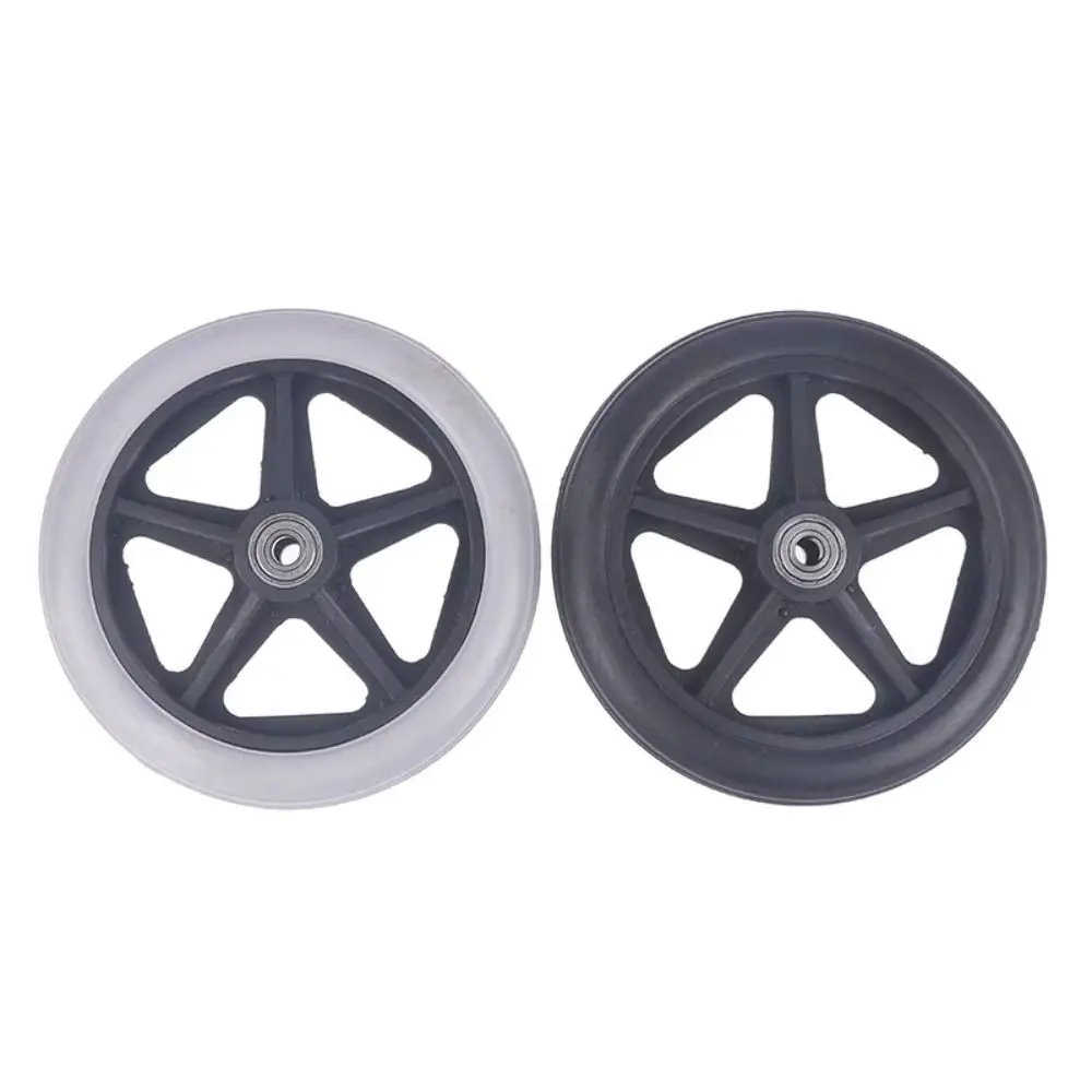 Flexible Rubber Shopping Cart Wheels 6/7/8Inch Anti Slip Solid Tire Wheel Replacement Wheelchair Front Castor