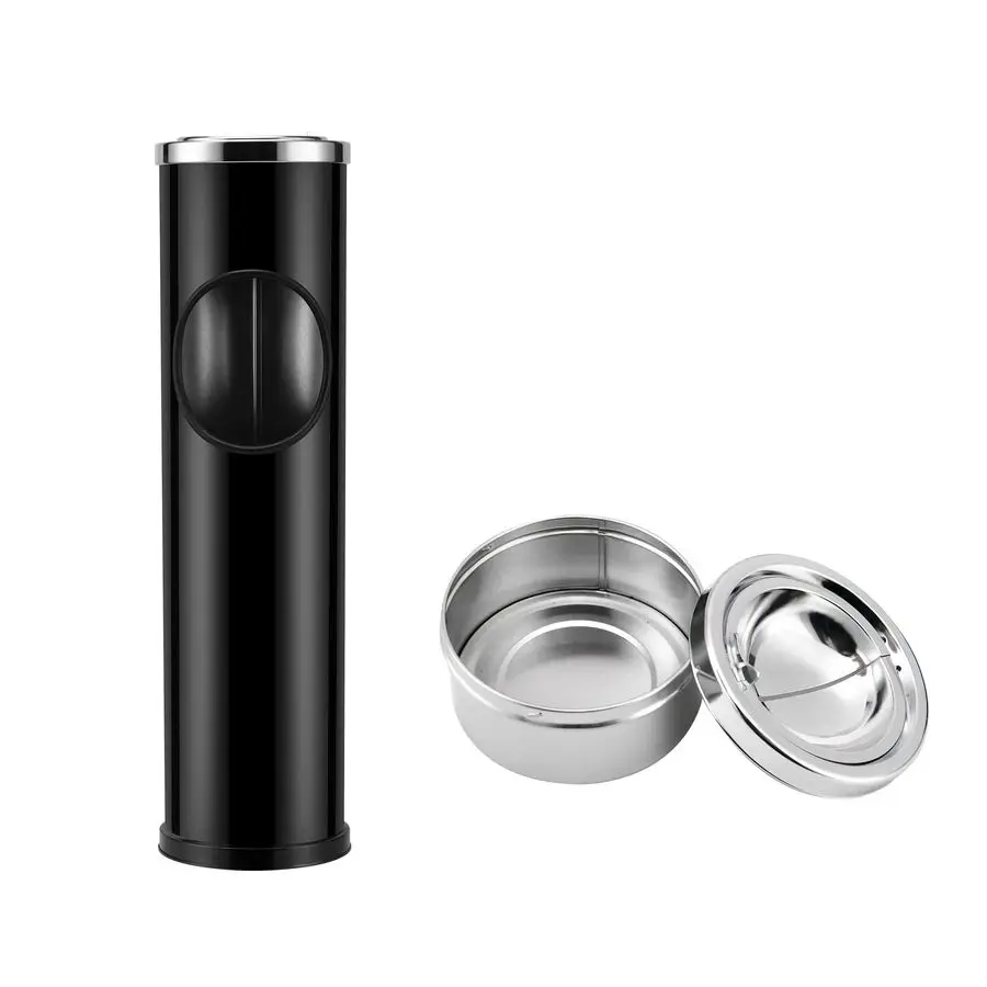 

Ashtray Outdoor for Patio, Large amp Tall Outside Ash Tray for Cigarette Butt Receptacle Disposal, Commercial Metal Smokers Ciga