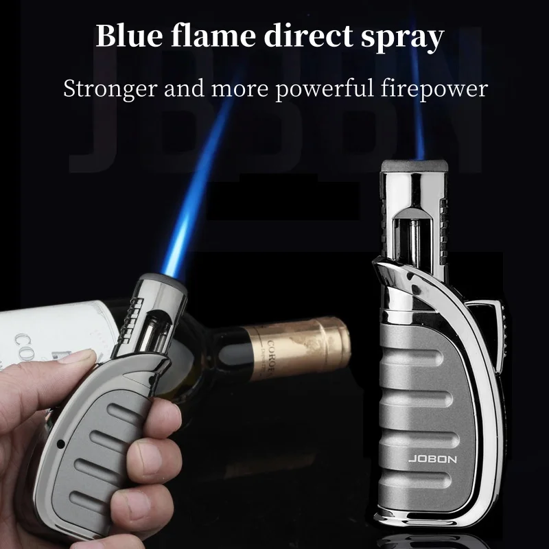 

JOBON Creative Windproof Lighter Blue Flame Direct Spray Metal Gas Lighter Portable Cigar Moxibustion Multi functional Igniter
