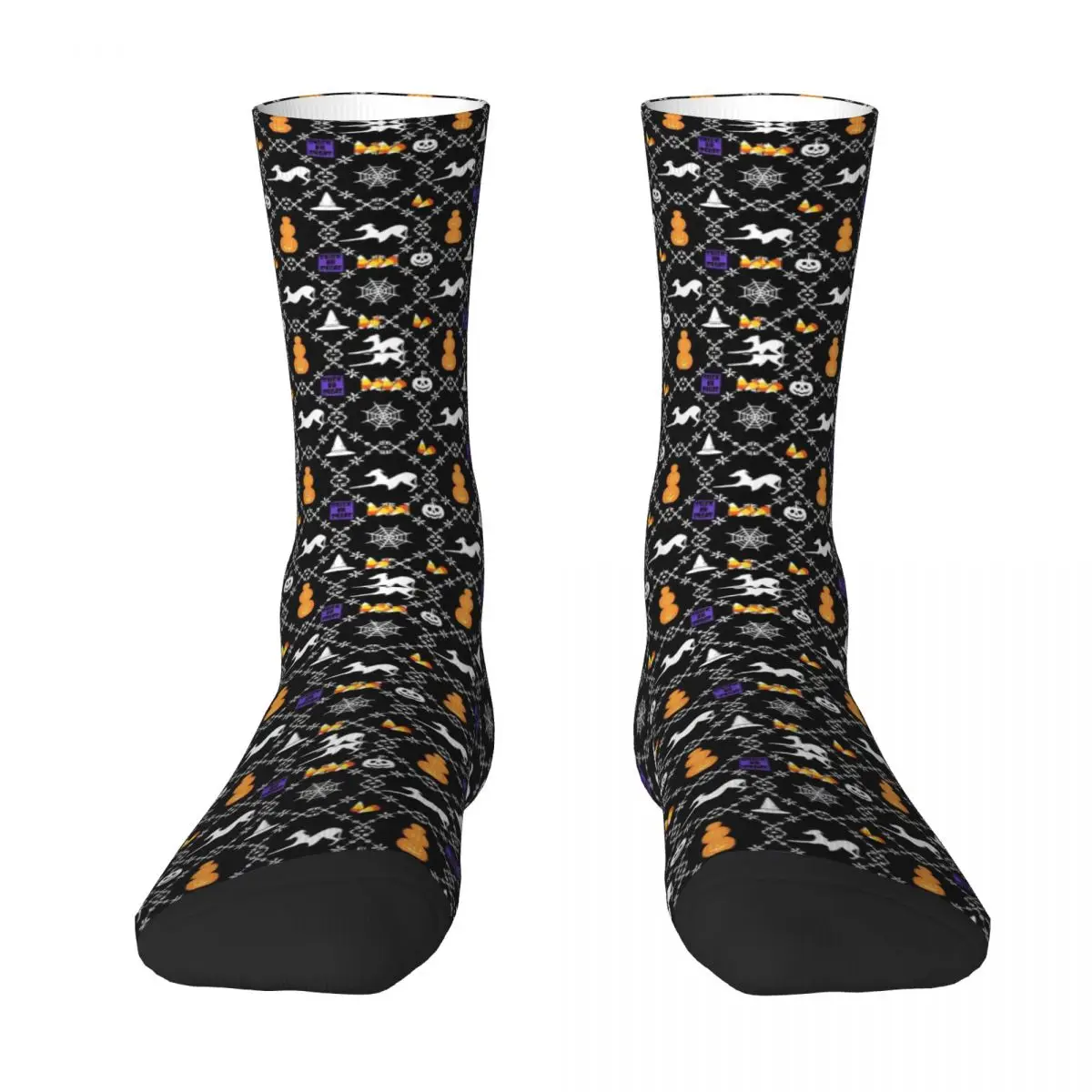 Retro Halloween Socks Spider Web Pumpkin Gothic Stockings Women Men Quality Cycling Socks Spring Custom Anti-Slip Socks