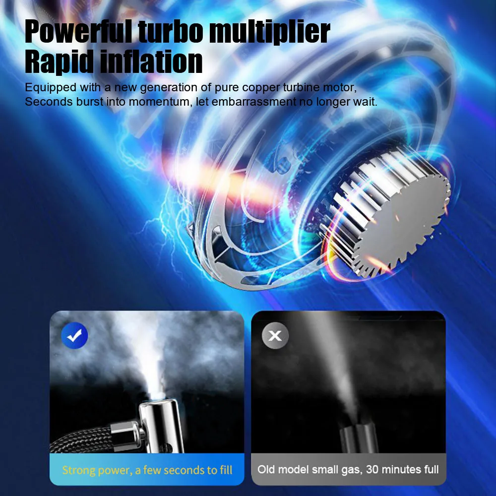 Portable Inflator Tire Air Pump Digital 6000mAh Car Air Compressor With LED Flashlight 150PSI 10.3bar