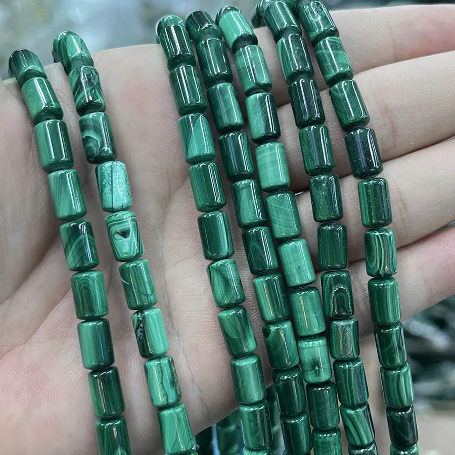 

Натуральный камень, малахит, цилиндр, свободные бусины, кристаллы, граненые ювелирные изделия, ожерелье, браслет, аксессуар 15 дюймов, 6x10 мм