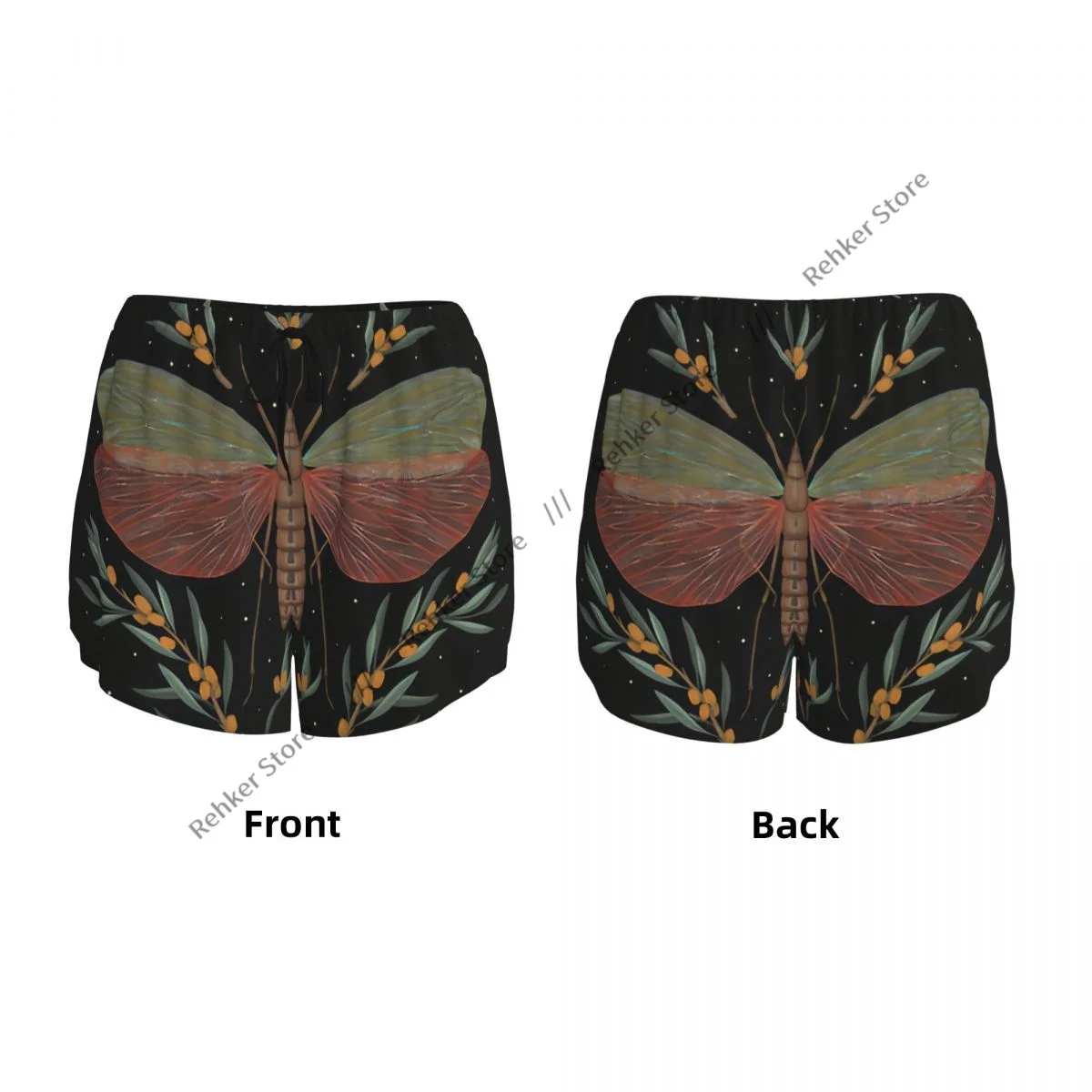 Mulheres yoga shorts borboleta com ornamento floral shorts de treino de fitness de secagem rápida senhoras yoga ginásio correndo calças curtas esportivas