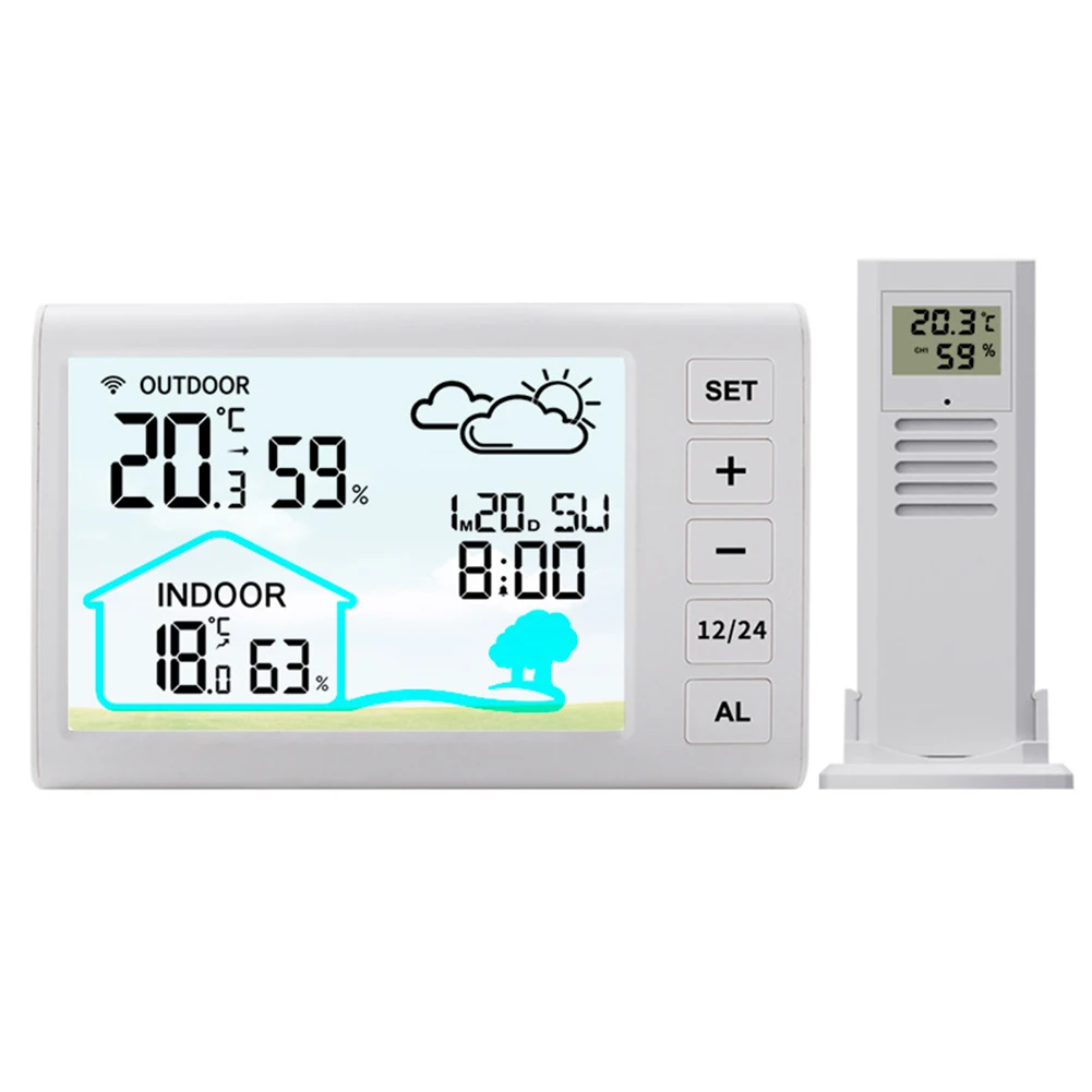 Home Monitoring 10.5*5*3.7cm Electronic Clock Indoor Outdoor Monitor Remote Sensor USB Power Supply 12 24 Hour Format