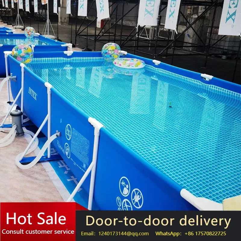 Piscina Elevada INTEX con Marco Metálico Rectangular de 260*160cm*65cm para Nadar en Verano