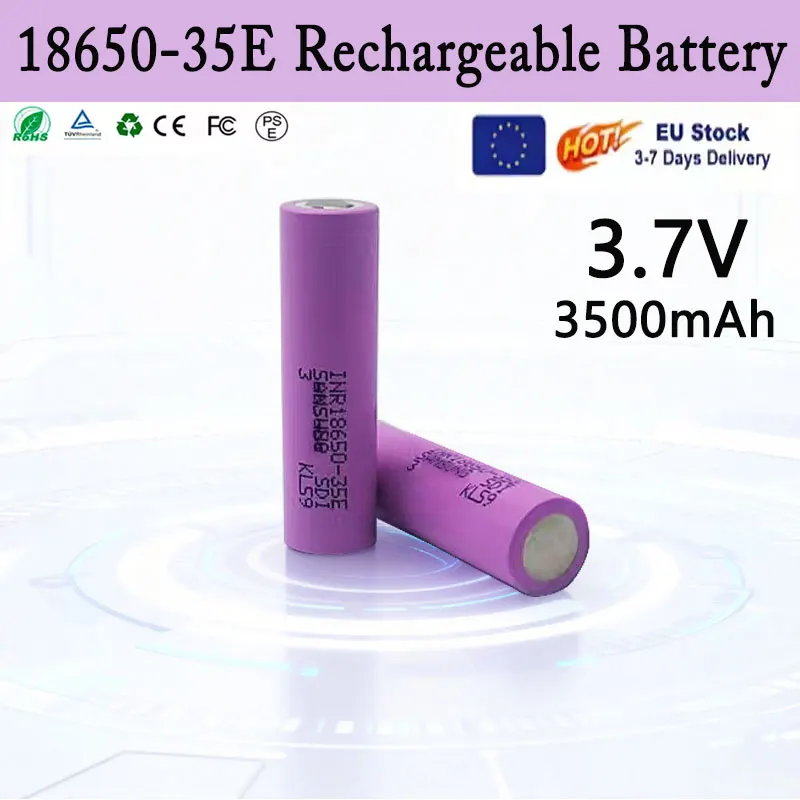 Batería 18650 para Samsung 35E INR 18650 20A, batería de litio de repuesto, batería externa de 3.7V 3500mAh