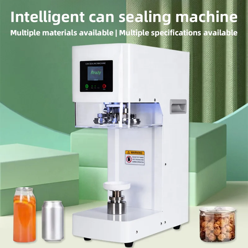Best Selling Fully Electric Automatic Beer Matcha Cake Aluminium Plastic Soda Beverage Cups Non Rotating Can Sealing Machine