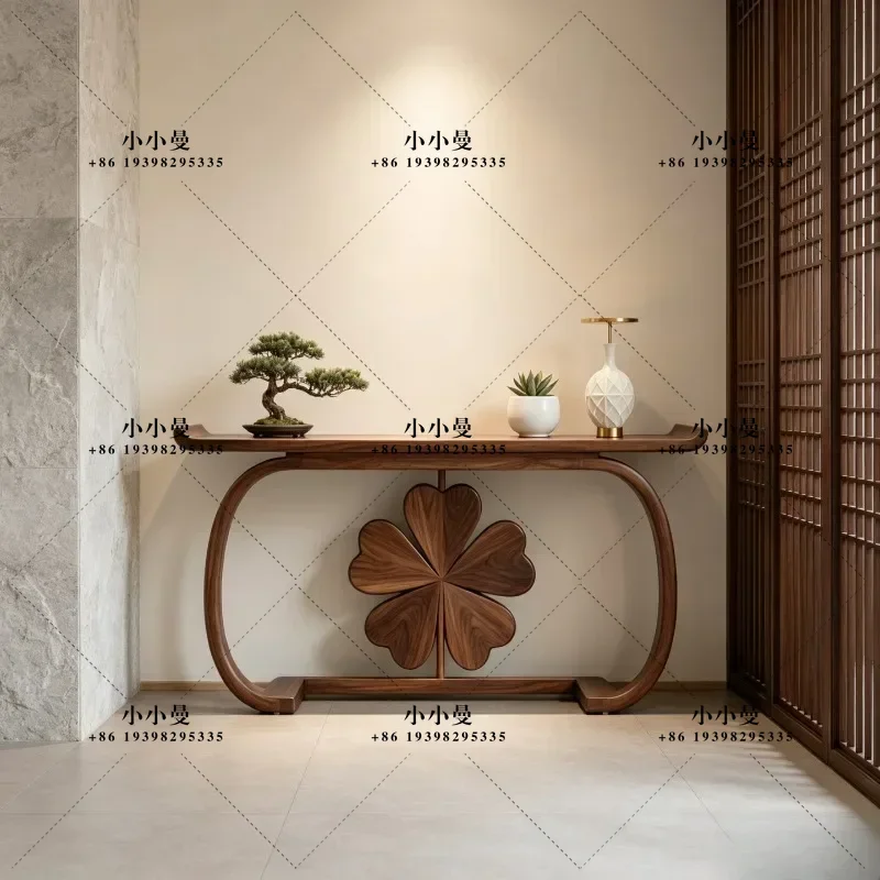 New Chinese entrance  Solid wood tenon and mortise living room decorative table
