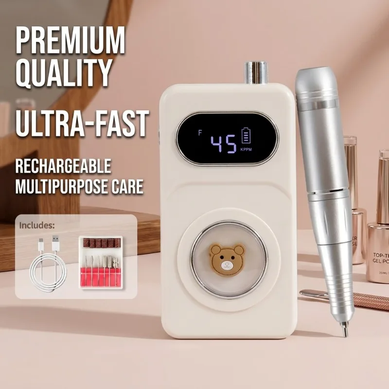 

Rechargeable Nail Drill Machine, Portable Electric Nail File for Manicure Pedicure, Nail Polish Remover & Cuticle Care