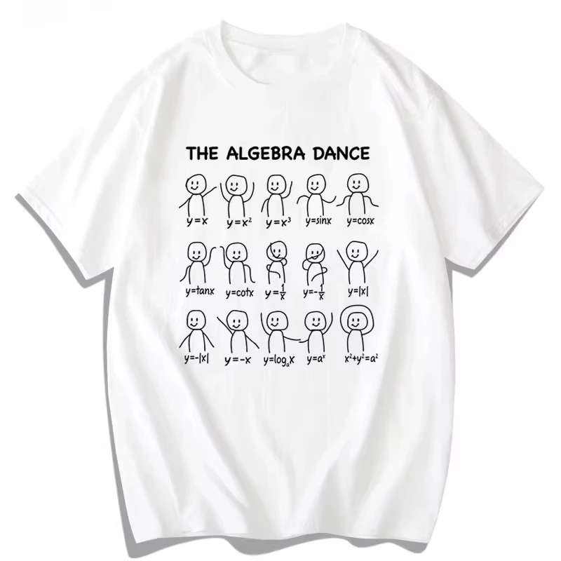 Algebraic Quadratic Equations Trigonometric Functions Fun Math Dance Summer Short Sleeve Trend T-shirt