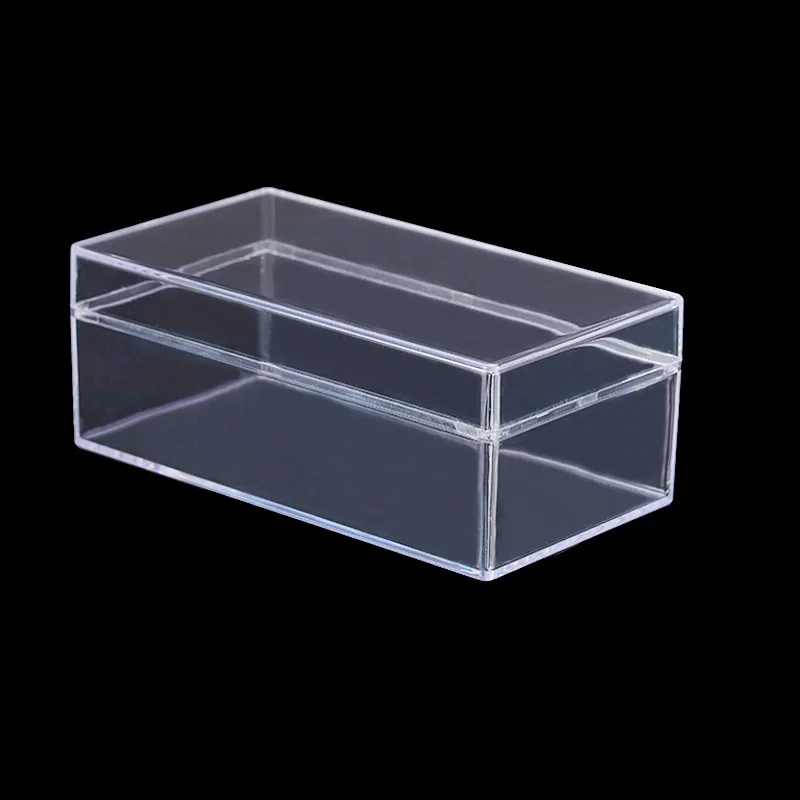 Square Clear PS Plastic Storage Boxes for Mini Jewelry, Beads, Crafts Case Container, Display Packaging Box ,1Pcs