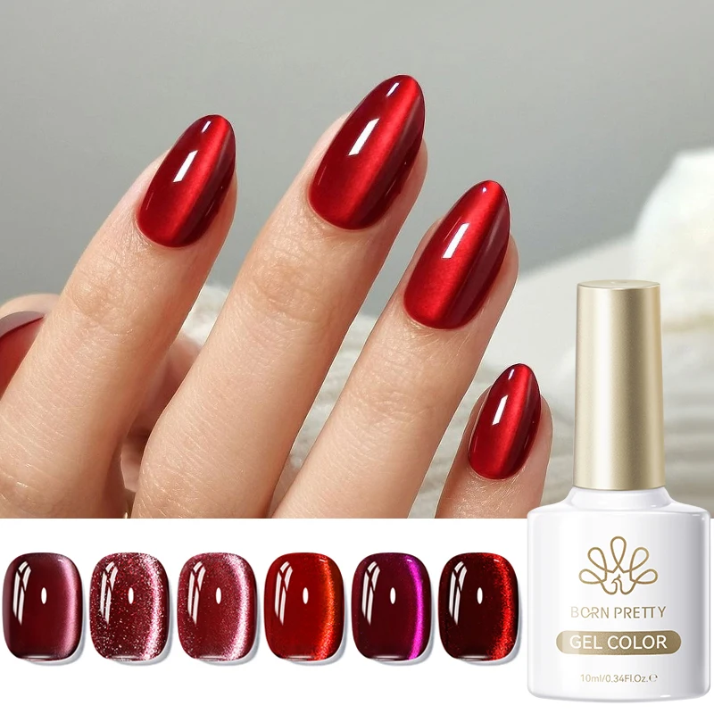 ولد جميلة هيما TPO الحرة 10 مللي أحمر داكن بريق القط المغناطيسي هلام طلاء الأظافر شبه دائم نقع قبالة الأشعة فوق البنفسجية LED مانيكير ورنيس