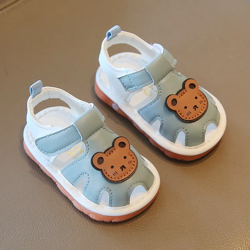 Chaussures de dessin animé pour bébés, sandales pour tout-petits, premiers pas, pantoufles d\'été à semelle souple, chaussures pour nouveau-nés, 0-3