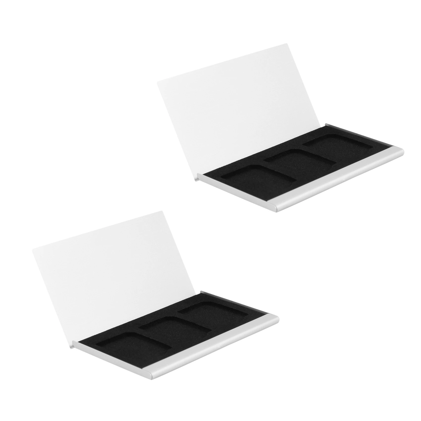 Solid 2X Aluminum Alloy Memory Card Case Card Box Holders For 3PCS SD Cards