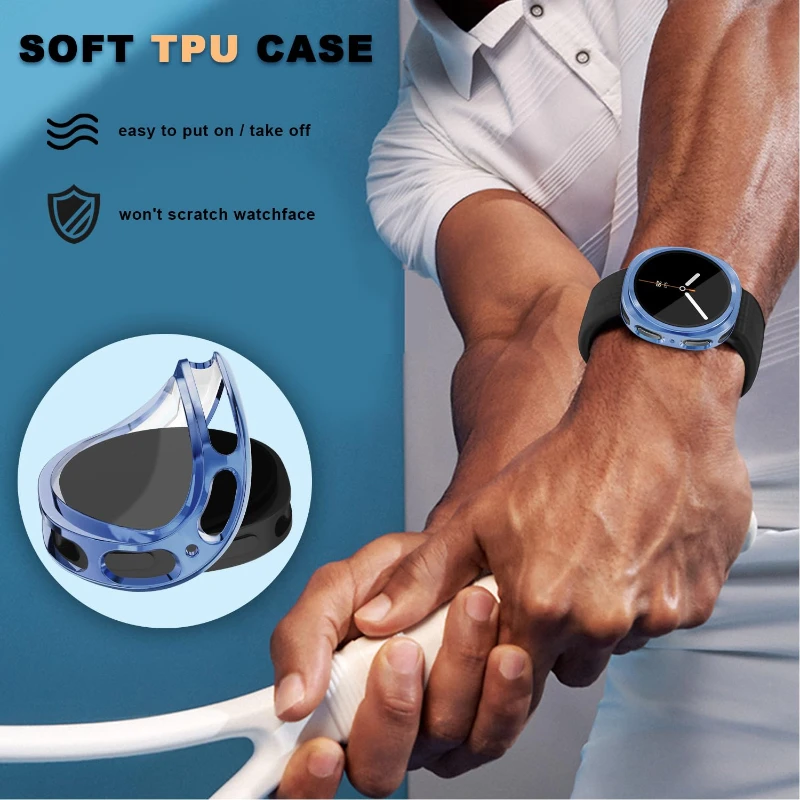 Soft TPU Case+Film For Samsung Galaxy Watch 8 44mm 40mm Accessories Screen protector All-Around cover on Samsung Watch 8 40mm image 5