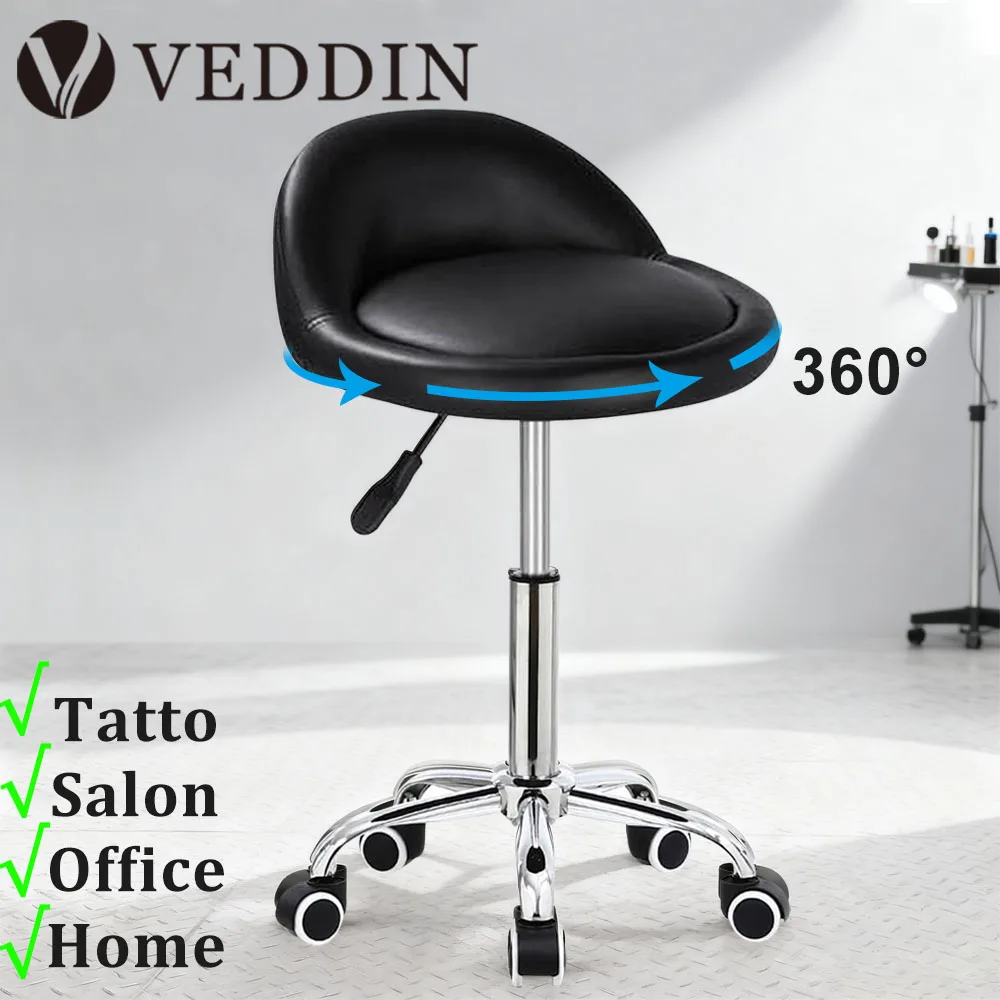 Tattoo Chairs with Wheels Baber Chair Beauty Salon Liftable Barber Stylis Rotatable Furniture Pulley Chair Swivel Rolling Stool