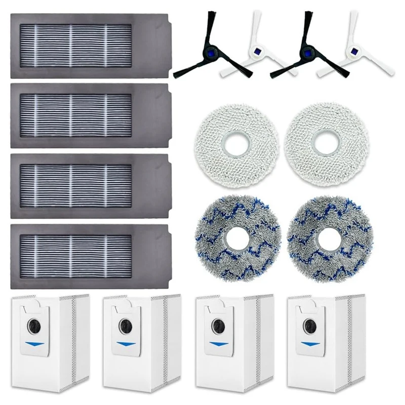 

1Set Parts Accessories For ECOVACS DEEBOT X2 Omni Robot Vacuum Cleaner (Side Brushes, Filters,Dust Bags,Mop Pads)