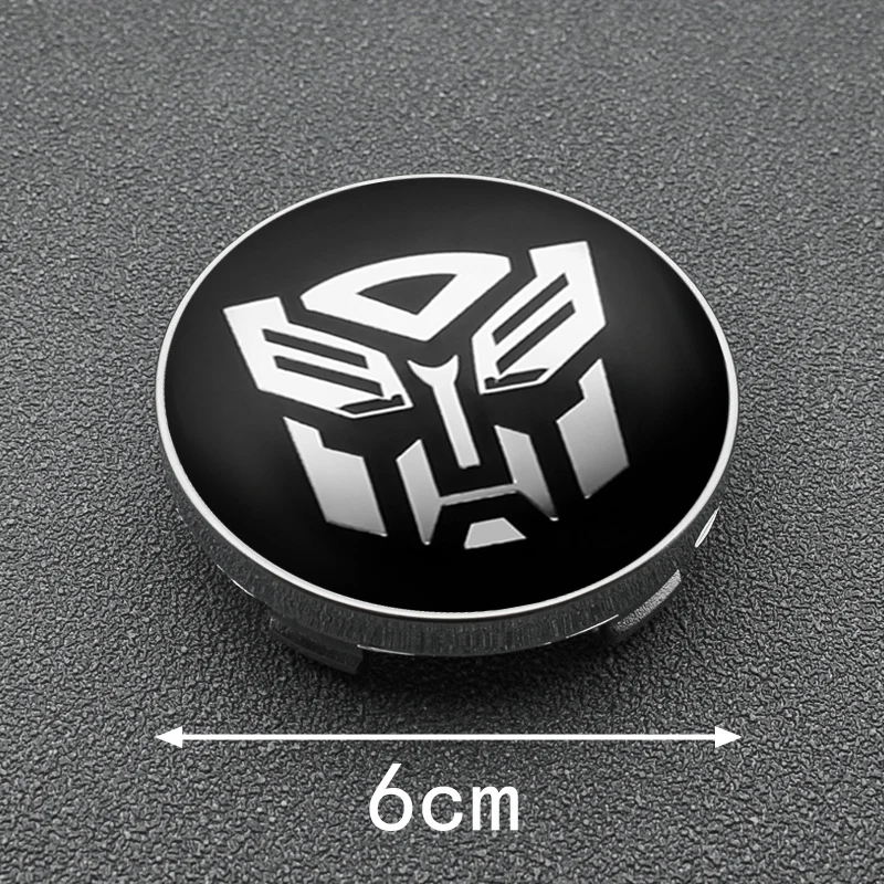 4PCS 56+60mm Car Styling Wheel Center Hub Caps Rim Cover Autobots Logo Transformers Badge Emblem Sticker Decoration Accessories