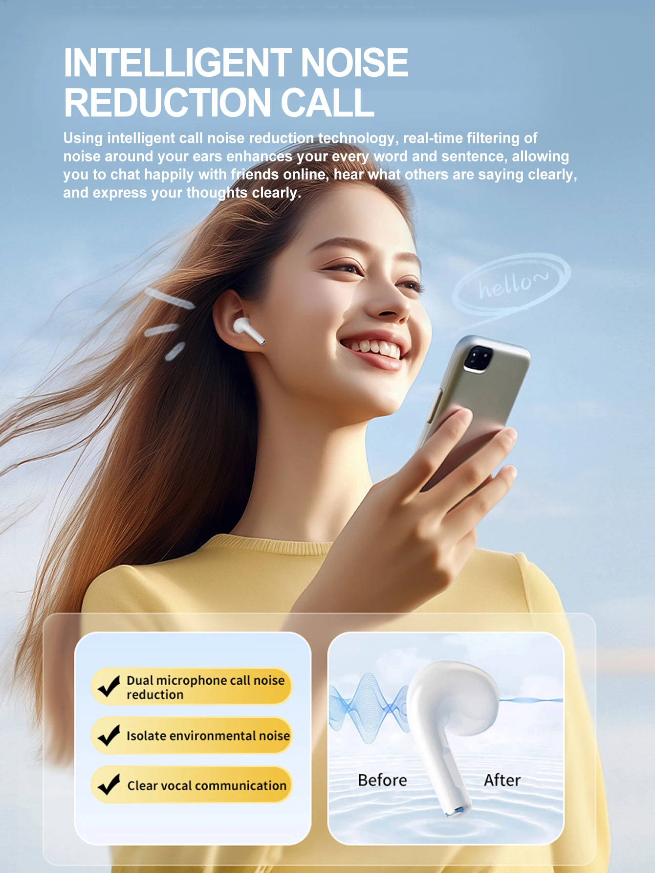 A6PRO-New Air Pro True سماعة لاسلكية تعمل بالبلوتوث سماعات أذن HiFi صوت منخفض الكمون للحد من الضوضاء سماعات أذن لهاتف IPhone Androi
