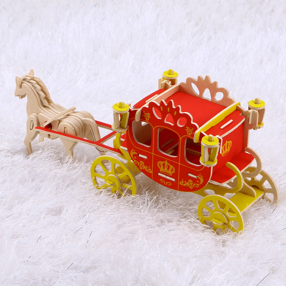 Carrozza Kit puzzle in legno 3D educativo fatto a mano per bambini Puzzle educativi per adulti Set di costruzione decorativo fai da te