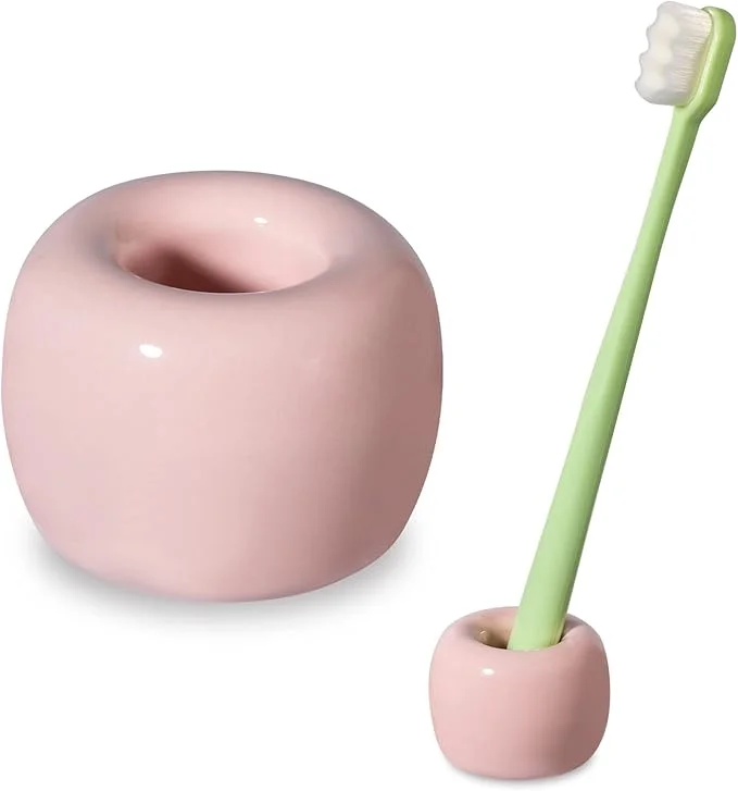 

1 Pc Mini Ceramic Handmade Toothbrush Holder Stand for Bathroom Vanity Countertops,Toothbrush Head Holder and Office Pen Holder