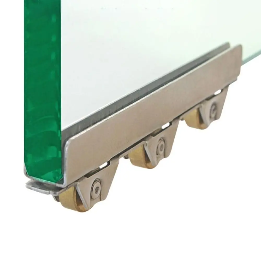 4 قطعة/المجموعة الفولاذ المقاوم للصدأ بكرة الأسطوانة مقاومة للاهتراء الحاملة المسار عجلة 3 عجلات النحاس السلس باب زجاجي بكرة