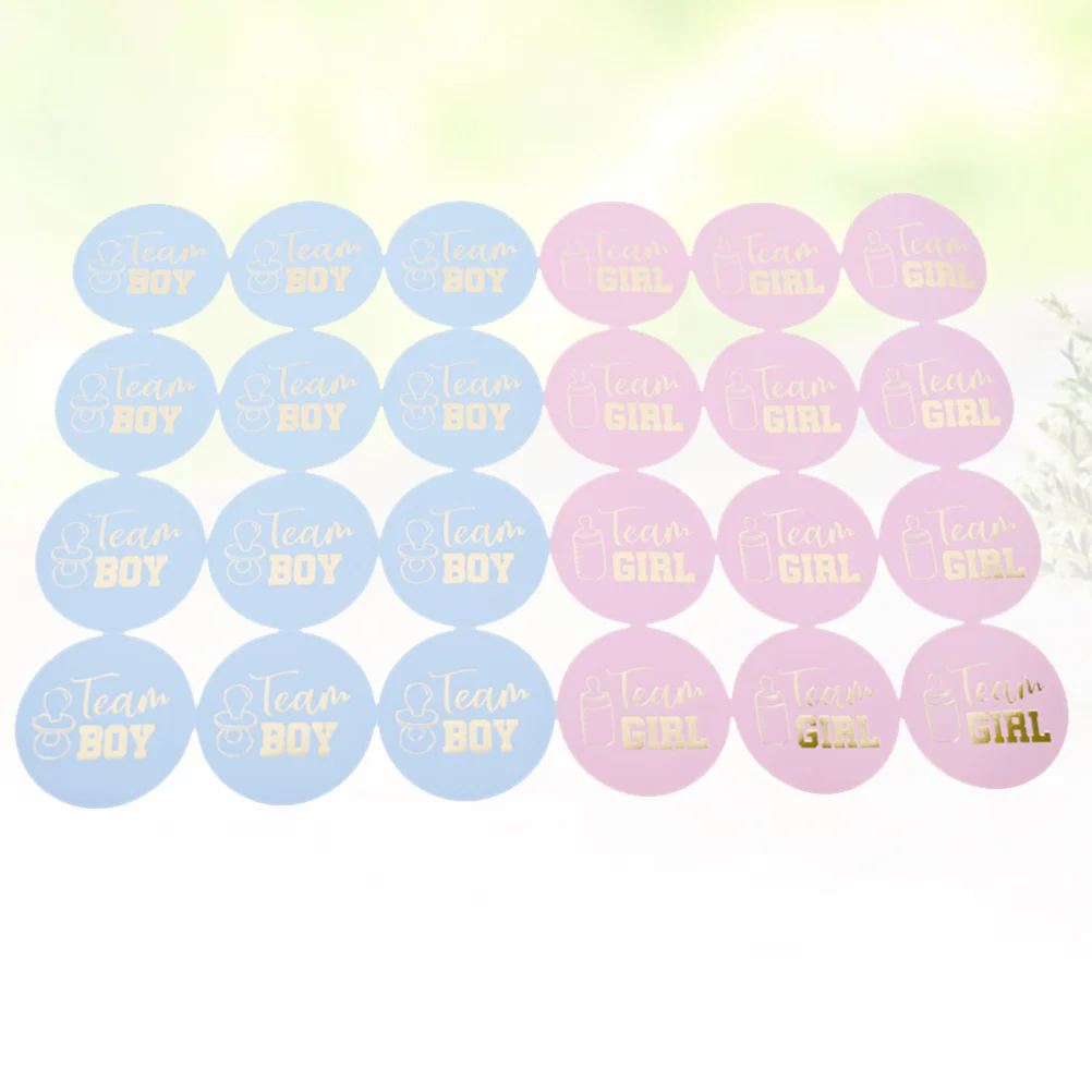 48 Pcs Gender Reveal Games Stickers for Children Kid Vote Adhesive Beautiful Labels