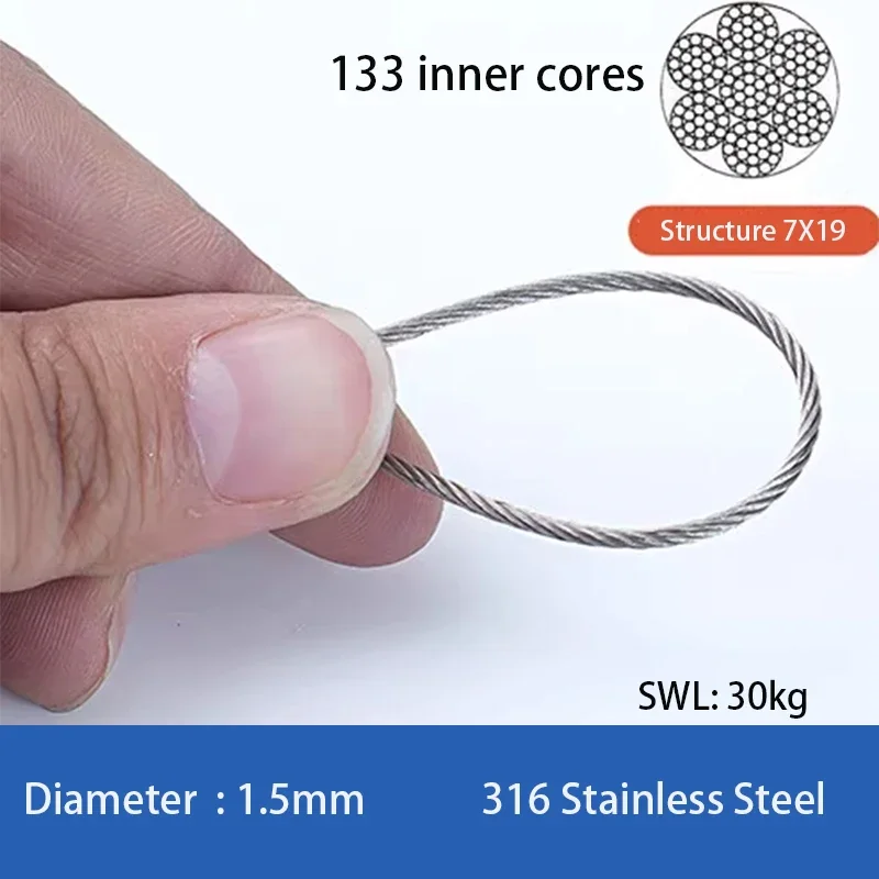 Variant: Diameter 1.5mm- 7x19