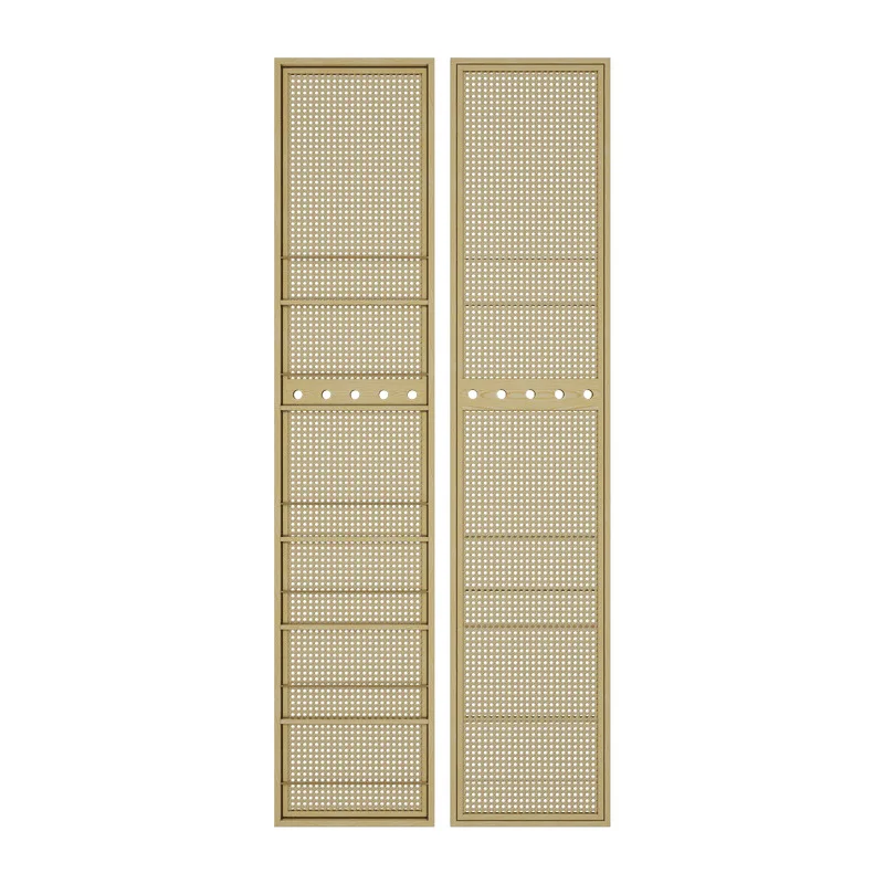 LMM new Chinese solid wood rattan screen partition living room home partition background wall