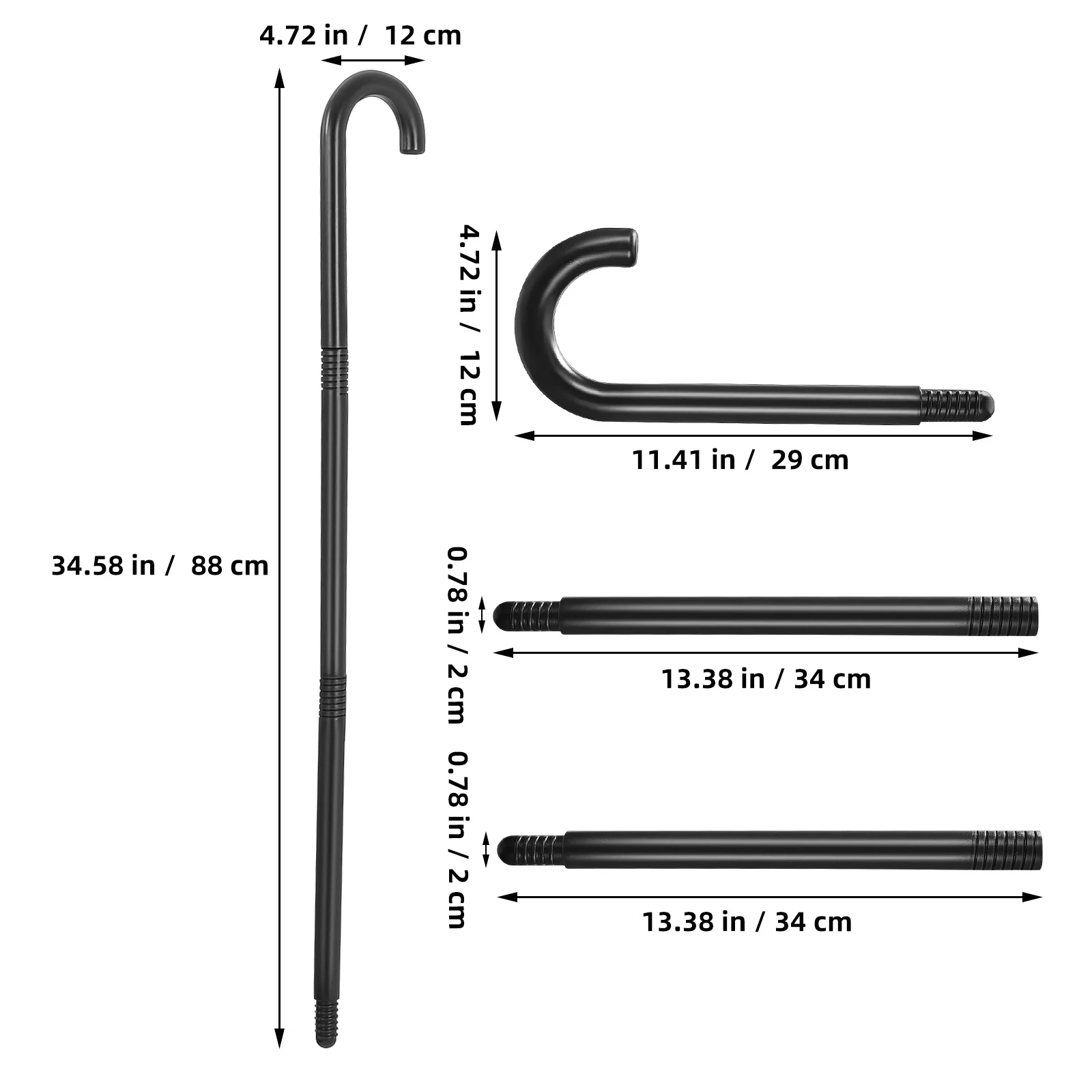 ไม้เท้าคอสเพลย์ 2 ชิ้น ไม้เท้าหมอผี น้ำหนักเบา สำหรับการแสดงบนเวที ชุดฮาโลวีน อุปกรณ์ประกอบฉากมายากล