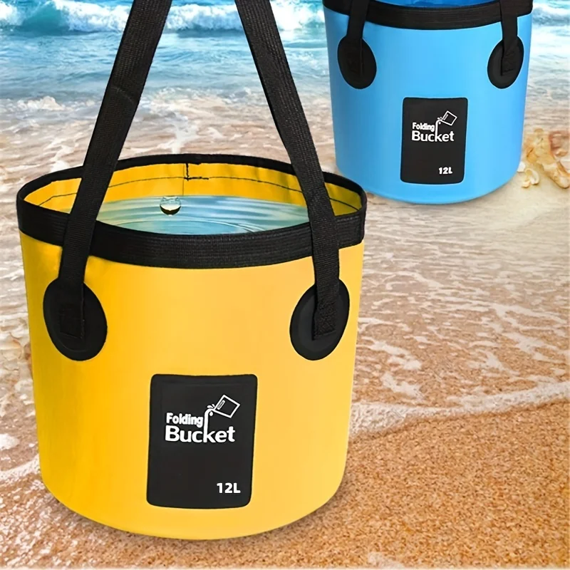 1pc Collapsible Portable Lifting Bucket Outdoor, Fishing Bucket Folding Bucket Water  Bag For Camping Hiking Travel Fishing Cara