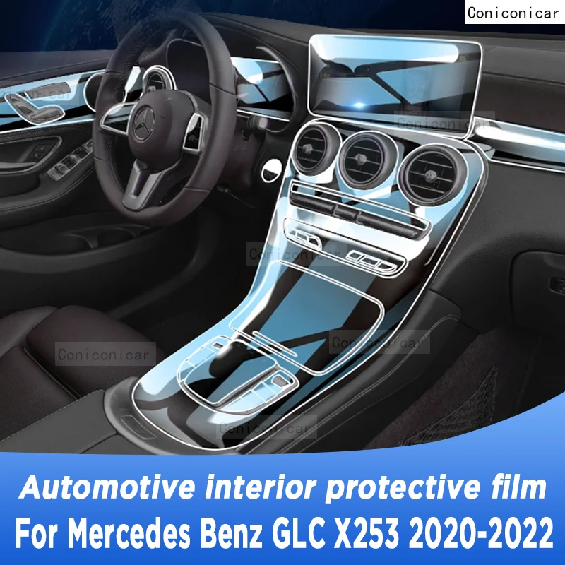 

For Mercedes Benz GLC X253 260 2020-2022 Gearbox Panel Navigation Automotive Interior Screen Protective Film TPU Anti-Scratch