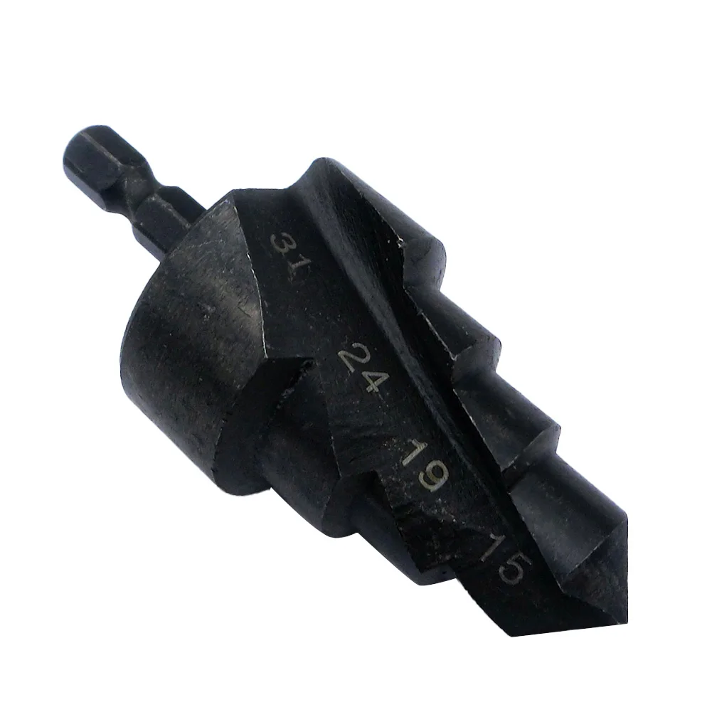 1 In 3 Water Pipe Expansion PPR Lifting Stepped Drill Bit For Plumber Repairing Hexagon Shank Step Drill 15-31mm 6.35mm