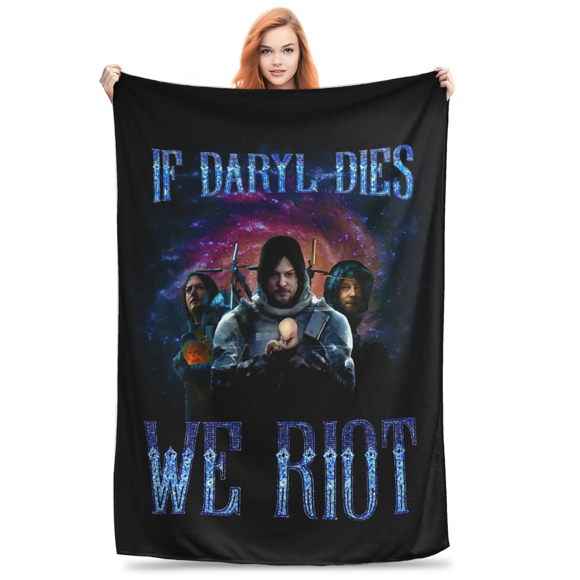 

If Daryl Dies We Riot Death Stranding пушистое одеяло потрясающие пледы для дивана, постельные принадлежности для гостиной 150*125 см, кусок ковра