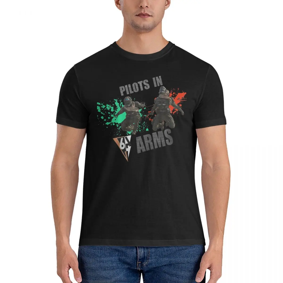 Pilots In Arms T-Shirt Men Titanfall Vintage 100% Cotton Tees O Neck Short Sleeve T Shirts New Arrival Clothing