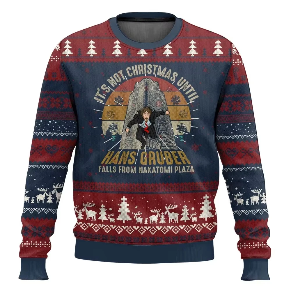 2027 New Hans Gruber Autumn Nakatomi Plaza Ugly Christmas Sweater Unisex Pullover Christmas Party Sweatshirt Jumper Sweaters