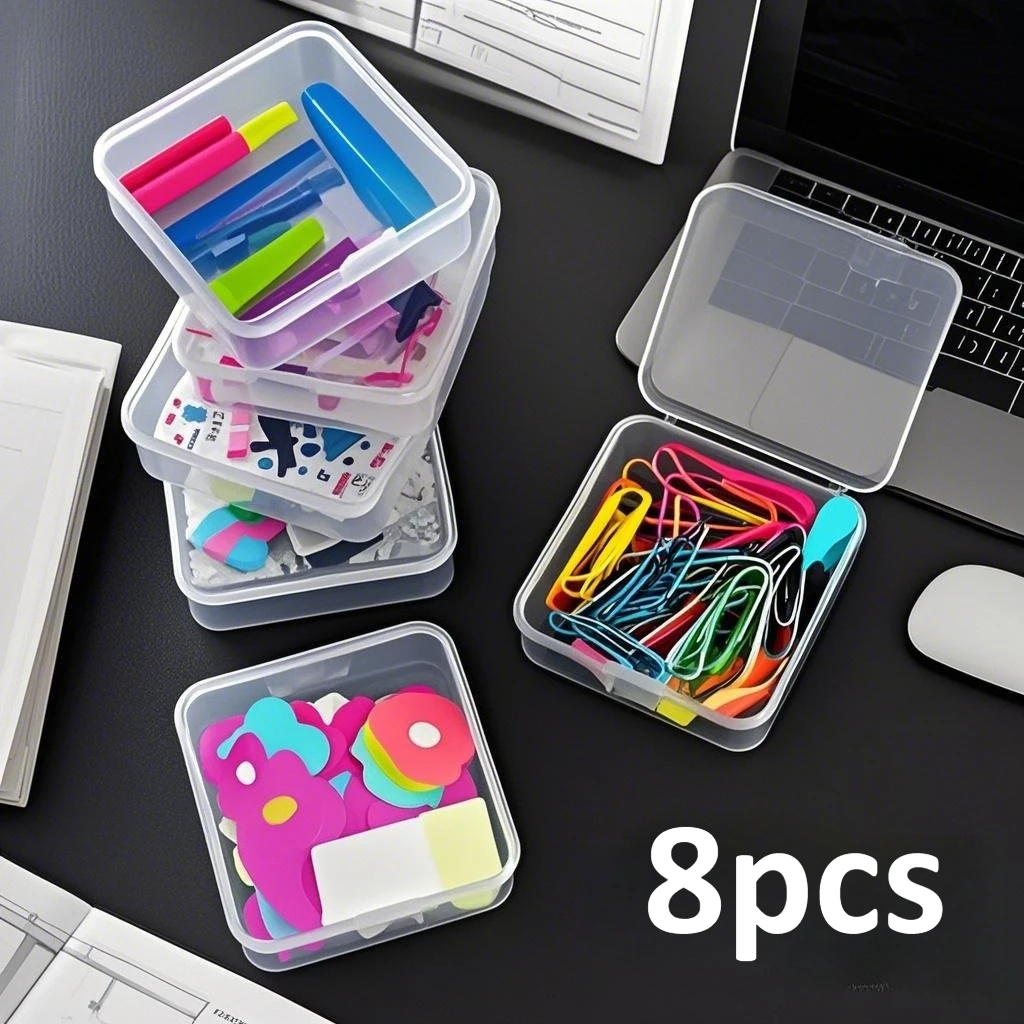 Token Tray Organizer - 8 قطع من صناديق التخزين الشفافة