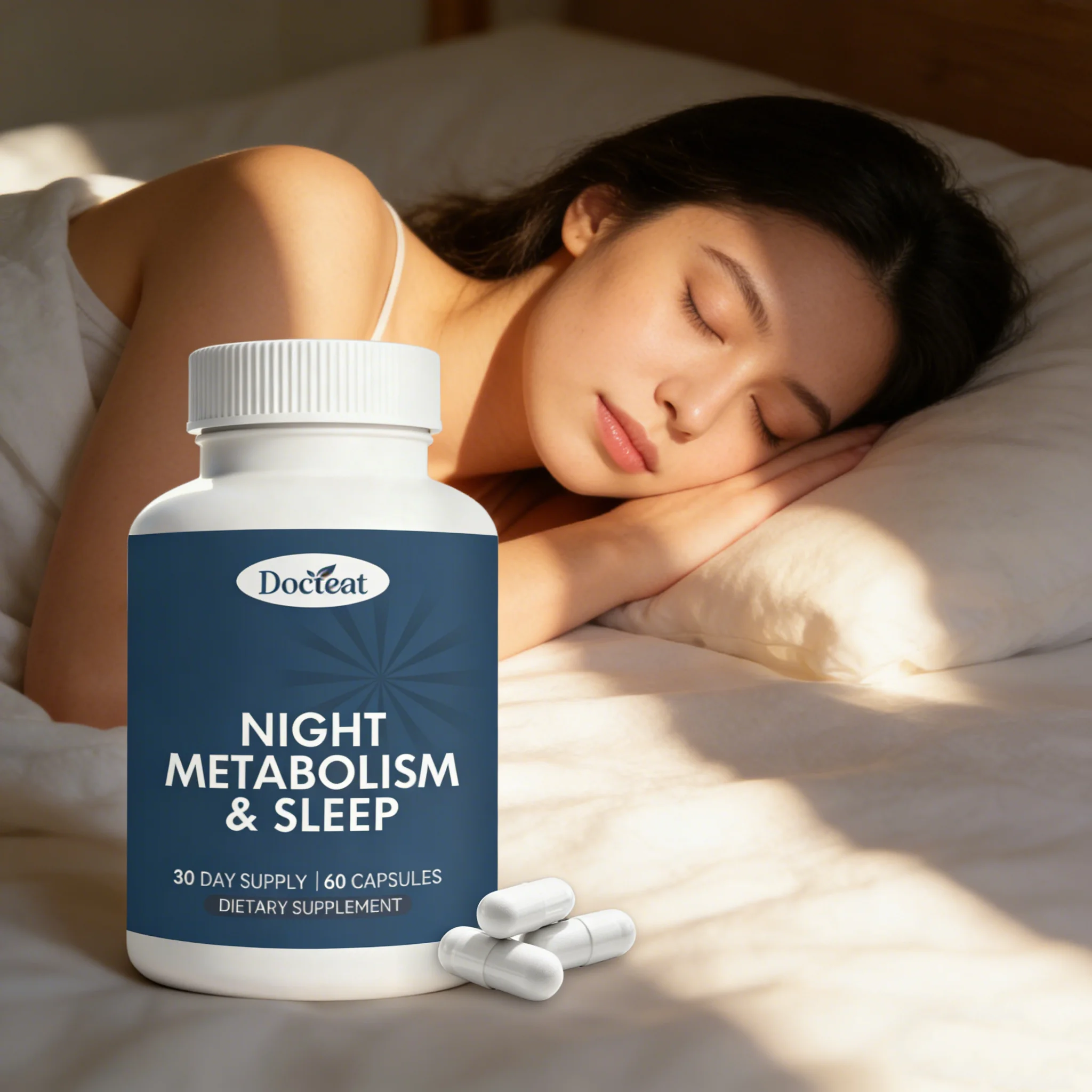 Cápsulas DOCTEAT para Cuidado do Sono: Aumentam o Sono Reparador, Melhoram a Qualidade do Sono, Estimulam o Metabolismo, Ajustam o Hábito Diário, Cápsulas Nutricionais