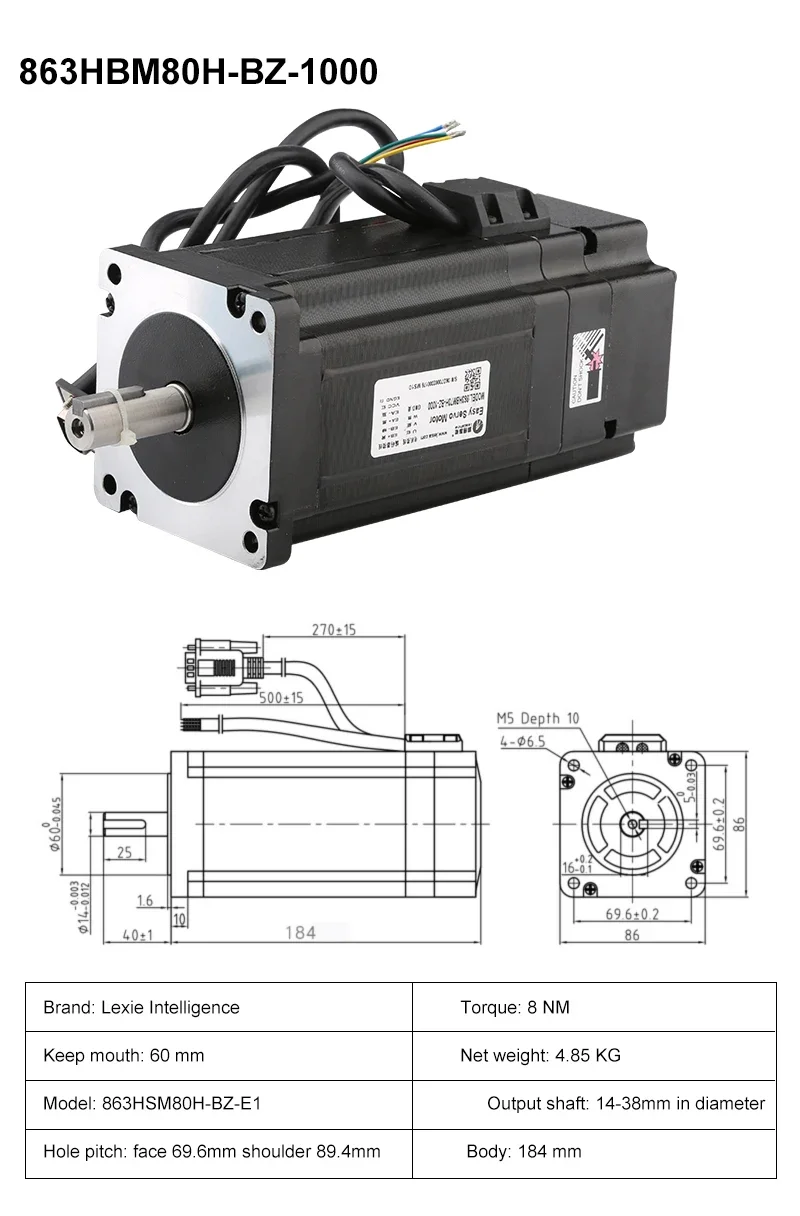 Original Leadshine Hbs2206 Hybrid Stepper Driver 2 Phase 0-220vac 6a For 86 110mm Motor With Control