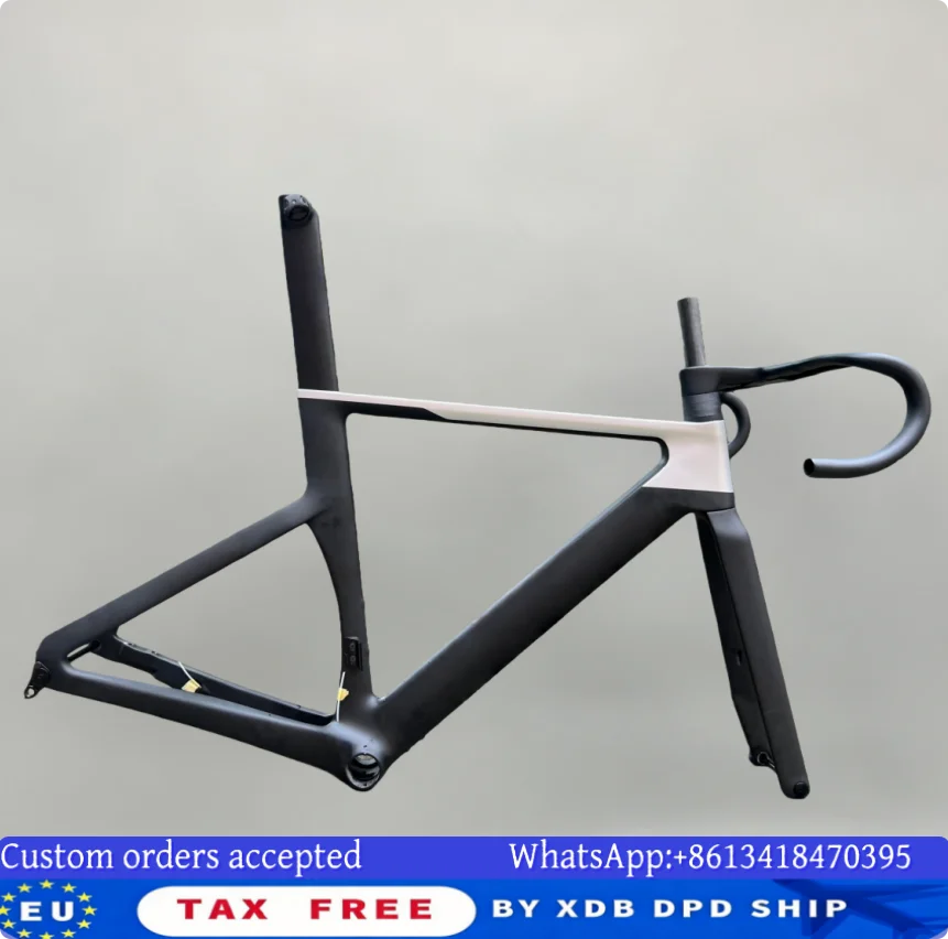 

Комплект рамы для шоссейного велосипеда Aero из карбона, 60 цветов, суперлегкий, с дисковыми тормозами, горячая распродажа, в наличии, руль с BB86