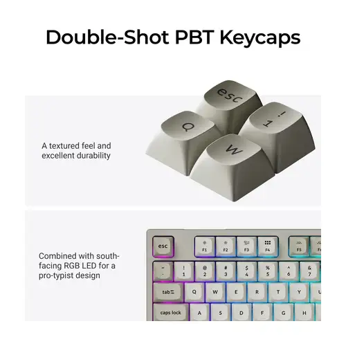 Imagen 2 del producto Keychron C2 Pro 8K QMK Teclado mecánico personalizado con cable Teclas PBT de doble disparo totalmente ensambladas Diseño de tamaño completo