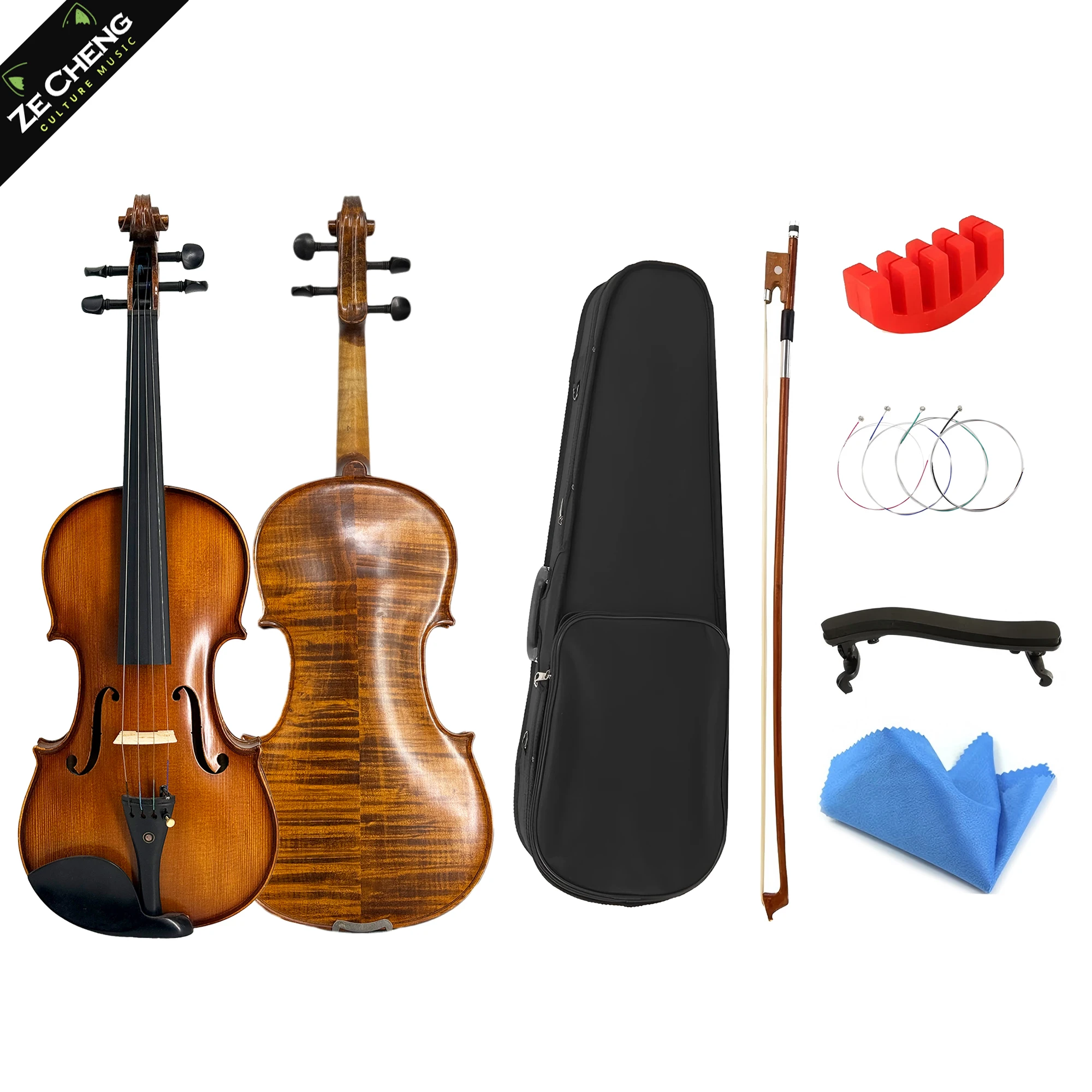 

Handmade Matte Finish Violin 4/4 for Student/Performer -Full Set w/Hard Case, Shoulder Rest, Strings, Muteviolin4/4 3/4 1/2 1/4