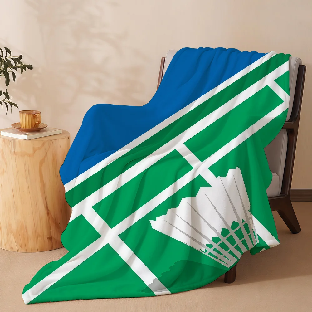 Fashion Badminton Logo Sports Blanket Soft Warm And Thick Perfect For Bedroom Living Room Bed Sofa Camping Picnic Office Gift