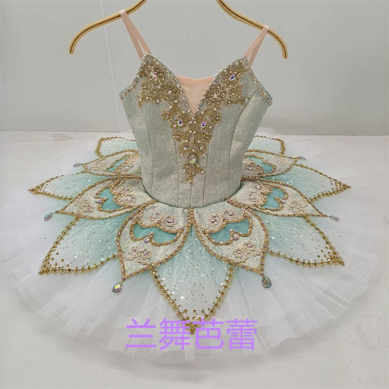 

New Coming High Quality 12 Layers Kids Girls Women Adult Ombre Green Pink Blue Gold Professional Ballet Tutu Costumes