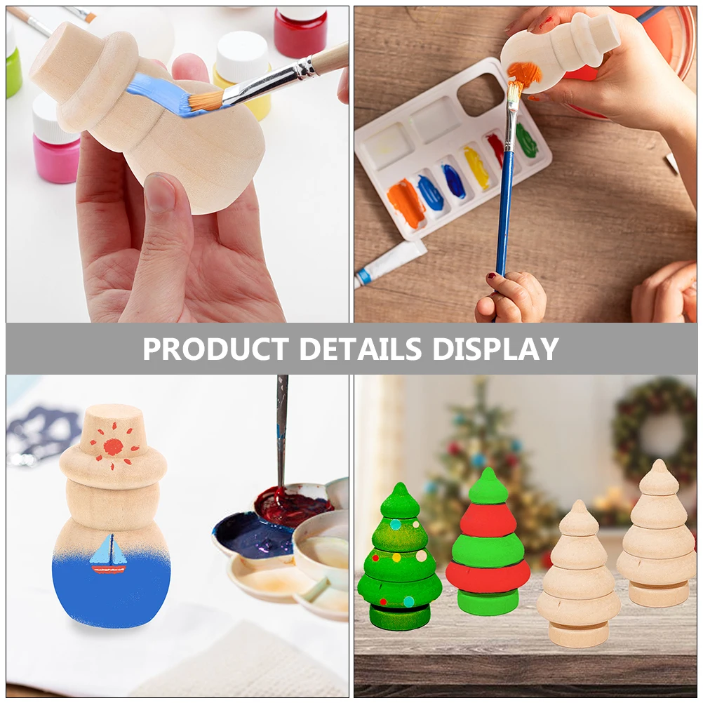 

20pcs Wooden Figurines Unfinished Snowman Diy Crafts Lightweight Holiday Decor For Home Office Christmas Party Xmas Tree